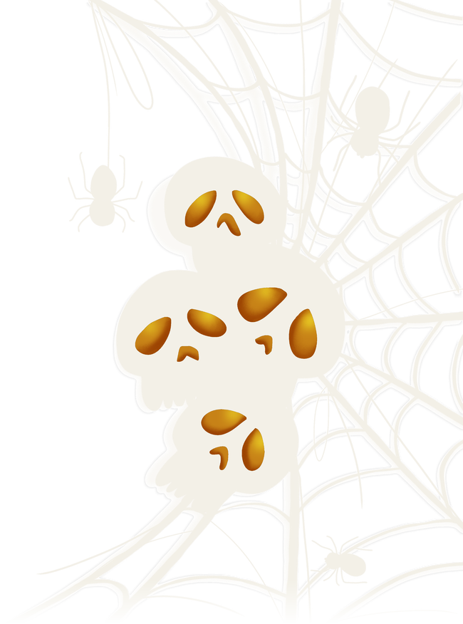 Spiderweb with Glowing Eyes